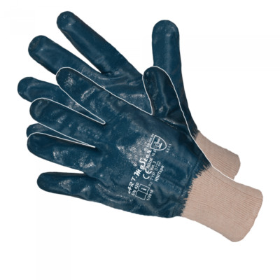 Nitrilhandschuhe mit Strickbund Arbeitshandschuhe Schutzhandschuhe Nitril Blau 