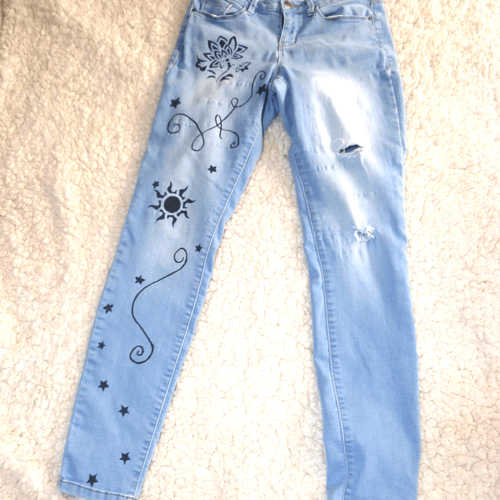 Lei Hand Painted Jeans Size 9 | eBay