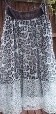 Last Woman  Pure Silk  Silver/white animal print  Knee length dress size 10,