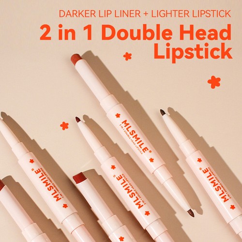 2 in 1 Double Head Lipstick & Lip Liner Set for Women - Creamy Lip Pencil - Picture 6 of 23