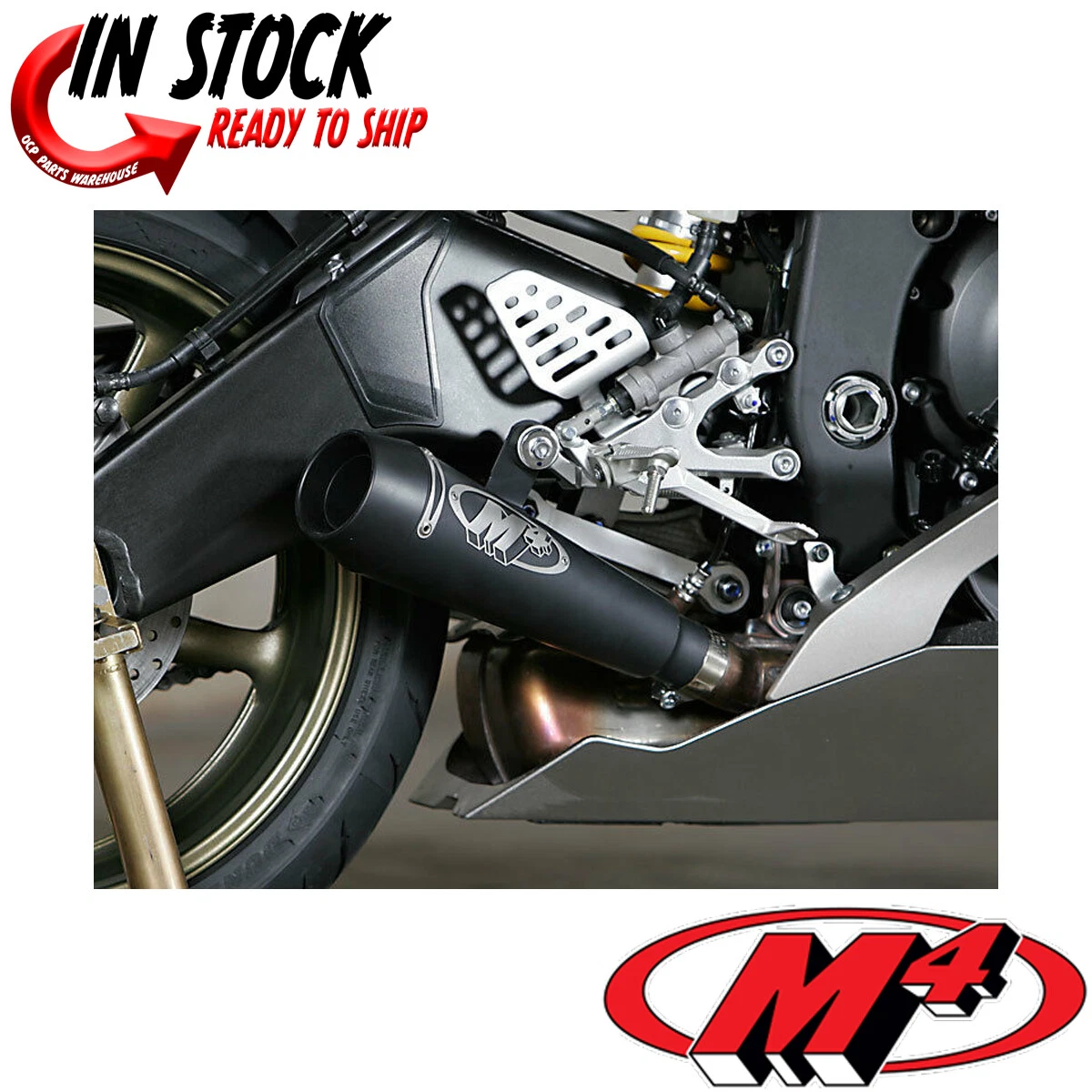 M4 EXHAUST 2006 2020 YAMAHA R6 GP MOUNT SLIP ON MUFFLER BLACK