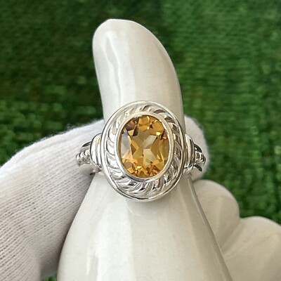 RIPKA 925 STERLING FACETED CUSHION CITRINE