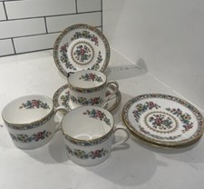 Vintage Coalport Ming Rose Bone China Flat Tea Cup and Saucer Set Of 2  Extra