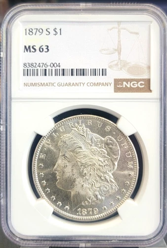 1879-S Morgan Silver Dollar NGC MS63 VERY NICE! Close to PL