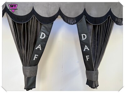 DUTCH STYLE TRUCK CURTAINS DOUBLE LINED GREY DAF XF / XG / XG+