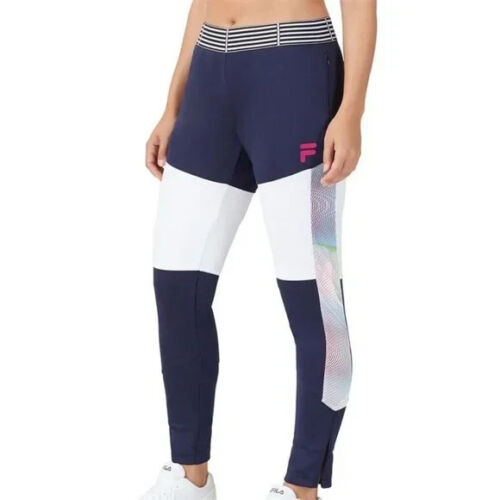 FILA Track Pants Women's Size XL Christopher Bevans Park Podium Navy White NWT