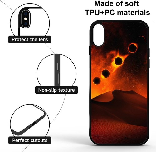 For iPhone X XS 11 12 13 14 15 Pro Max Covers Desert Moon Eclipse - Picture 239 of 240