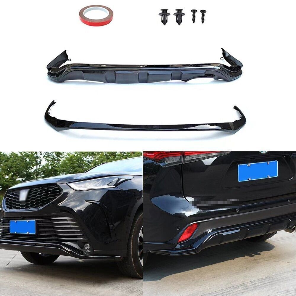 2020-2023 Toyota Highlander Front Rear Bumper Lip Chin Spoiler Splitter