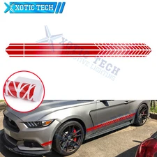 Auto Accessories Side Body Door Red Sporty Racing Style Sticker For Ford Mustang