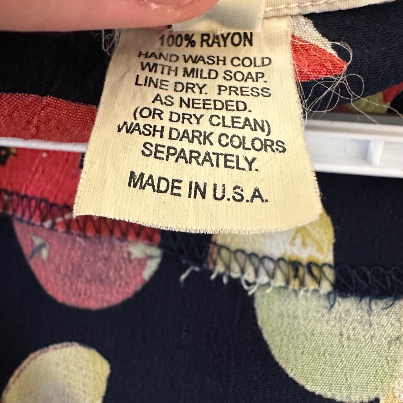 Basic Threads Santa Monica Apple Print Rayon 90s … - image 10