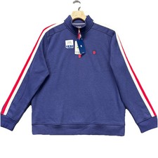 Izod Advantage Performance Quarter Zip Fleece Pullover Mens L Peacoat NWT