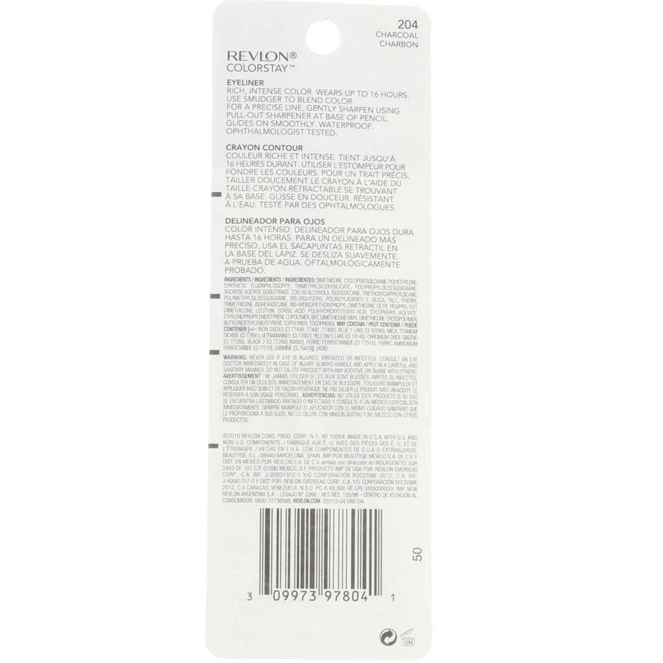 2 Pack Revlon ColorStay Waterproof Eyeliner, Charcoal 204, 0.01 oz - Image 2 of 2