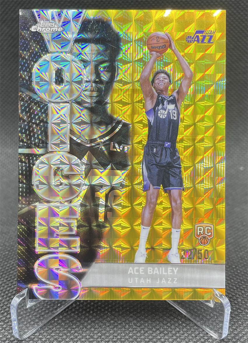 2025-26 Topps Chrome Ace Bailey RC Rookie Voices Gold Mosaic Refractor /50