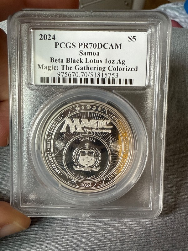 2024 PCGS PR70DCAM~MAGIC THE GATHERING COLORIZED~BETA BLACK LOTUS~SAMOA~1 OZ 999