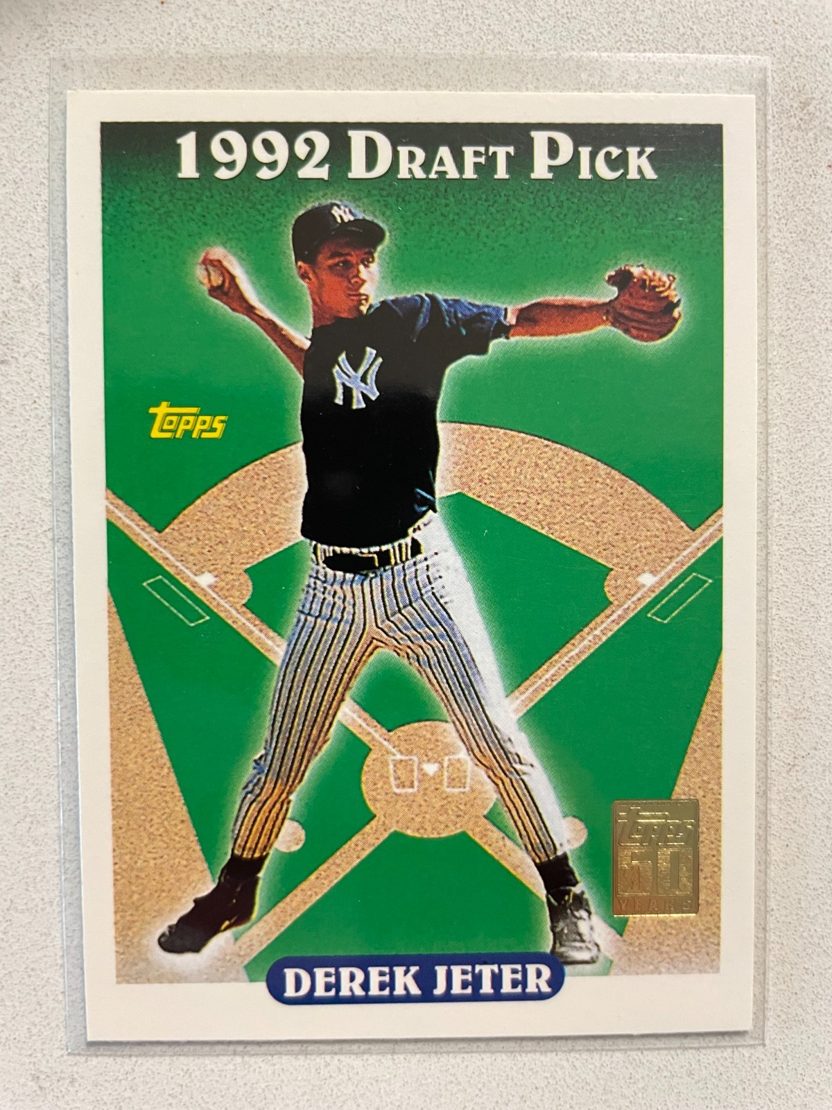 2000 Topps 50 Years Anniversary Derek Jeter 1992 Draft Pick #98