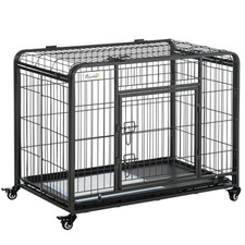 PawHut Set Kennel per Cani Pieghevole e 100 Tappetini Assorbenti a 6 Strati