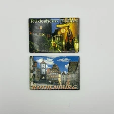 German Souvenir Refrigerator Magnets Lot Of 2 Rothenburg Rüdesheim Am Rhein
