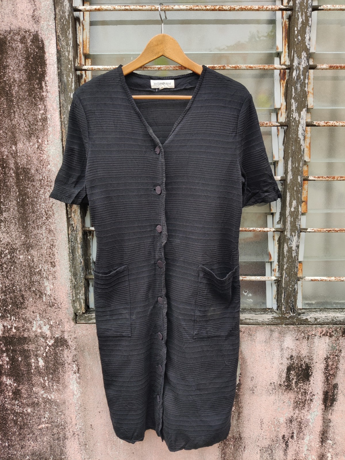 SAINT LAURENT Camicia abito lungo vintage Yves Saint Lauren YSL taglia S archivio designer