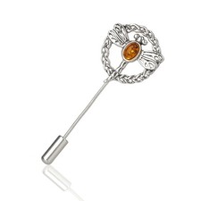 Dragonfly in Amber Anstecknadel - Outlander Libelle aus Silber & Bernstein