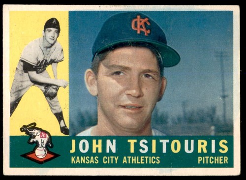 1960 Topps #497  JOHN TSITOURIS  RC Kansas City Athletics  VG/EX