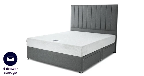 DFS Tilly Cora Charcoal Weave King Size 4 Drawer Storage Bedframe RRP £729