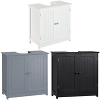 HOMCOM Wooden Under Sink Bathroom Storage Cabinet 3 Shelves Vanity