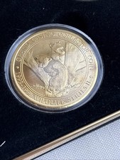 Grand Casino Collector Coin/Tokens Set Of 5 Goldtone Animal Series In Case