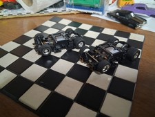 TYCO 440x2 WIDE PAN CHASSIS WITH CHROME WHEELS 2  NEW OLD STOCK FREE SHIPING