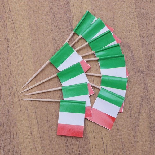 100 Pcs Italy Toothpick Flags Small Italian Birthday Cake Toppers - Picture 6 of 12