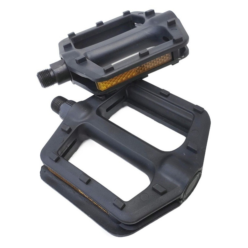 Pedali in plastica per mountain bike con piattaforma larga asse in acciaio 12x10 cm foto 3