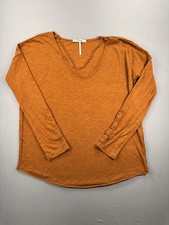 Free People XS Rust Sienna Snap Sleeve Tee - minor piling