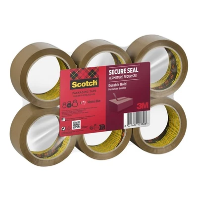 Scotch Secure Seal Packaging Tape Brown 50 mm x 66 m 6 Roll/Pack