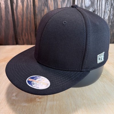 The Game Blank Stretch Fit Hat Cap Baseball Fitted L Large Black Umpire Flat