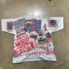 vintage 90  s all star basketball aop shirt size large