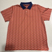 Bonobos Men Performance Golf Shirt Speed Boat Print XL Standard Fit Vented