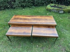 Mid Century Merrow Rosewood/Chrome Coffee Table/Nest. Furniture/Vintage/Retro