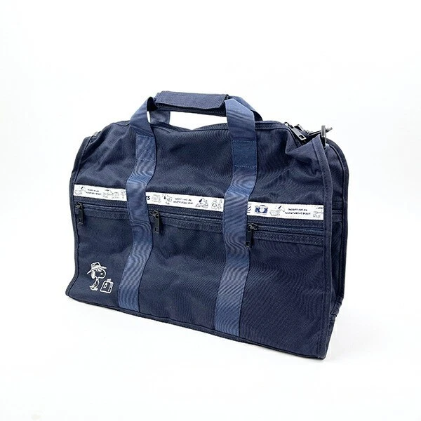 Valigia da viaggio Snoopy RE-PET idrorepellente a 3 vie Boston Bag Navy - Immagine 2 di 4
