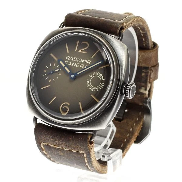 Panerai — Officine Panerai Radiomir Otto Giorni PAM01347 45mm SS Brown Dial Watch #C1804