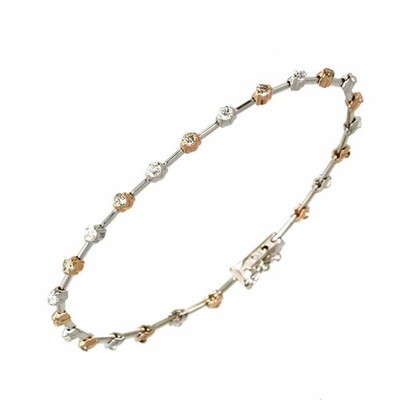 DE BEERS LINE Diamond 1.25ct Bracelet 18K WG PG 750 90310644