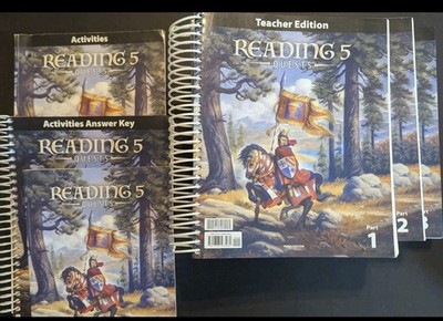 BJU Reading 5 Quests 3rd Edition - Student Textbook, Teacher Edition 1-3 Set