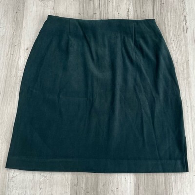 Vintage DBY Green Suede Back Zip Mini Skirt 90s Y2K 7/8