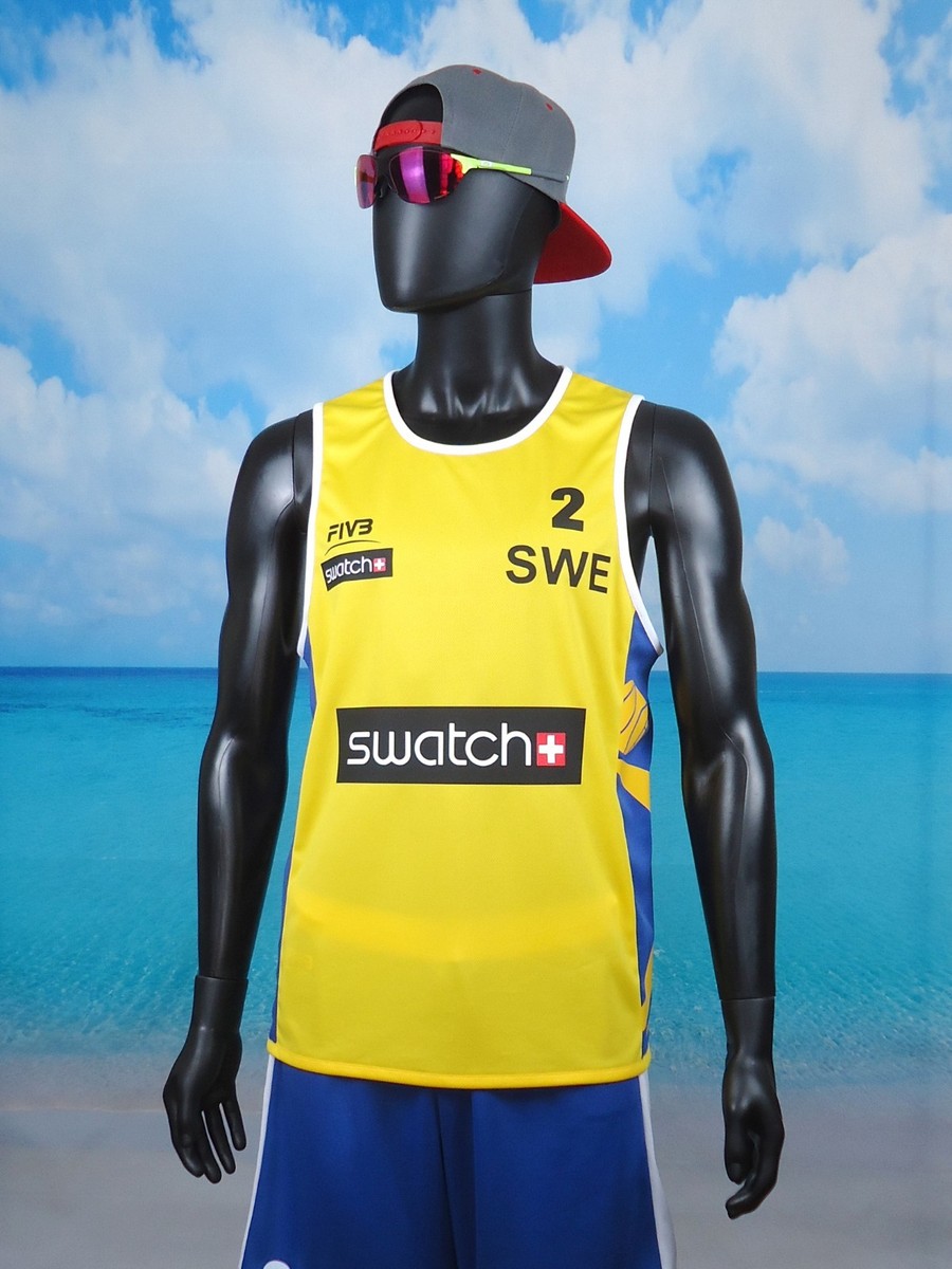 Beach Volleyball Jersey Yellow ÅHMAN/HELLVIG Sweden Size S, M, L