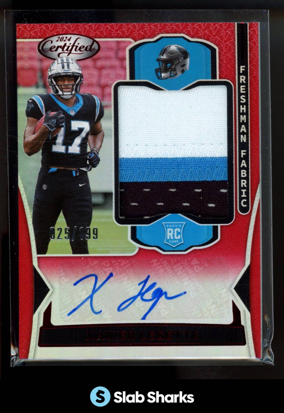 2024 PANINI CERTIFIED XAVIER LEGETTE FRESHMAN FABRIC RED ROOKIE PATCH AUTO /199