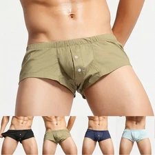 Mens Sexy Underwear Underpants Soft Boxers/Shorts Briefs Trunks Button Low-Rise