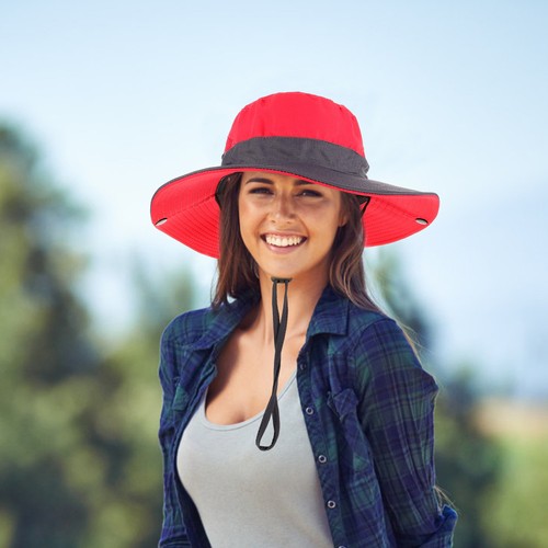 Cappello da donna a secchiello cappello da sole esterno UV viaggio secchiello cappello a secchiello - Foto 8 di 12