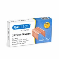 Rapesco S24600Z3 Klammerpack 24/6 6 Mm 1000 Heftklammern Kupfer ~D~