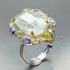 Handmade Natural Aquamarine Ring 925 Sterling Silver Size 7.5 /R478012