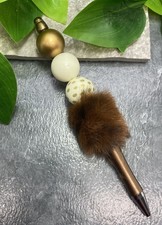 Handmade Acrylic Rhinestone Beads Black Ink Fluffy Pen New Free Ship C1173