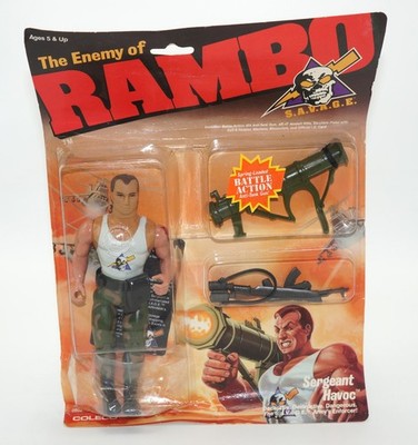 Vintage 1985 The Enemy of RAMBO Sergeant Havoc Figure COLECO 0802 Sealed On Card