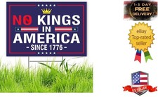 No Kings In America Yard Sign Resist Hate Save Democracy Anti Trump Lawn Sign...